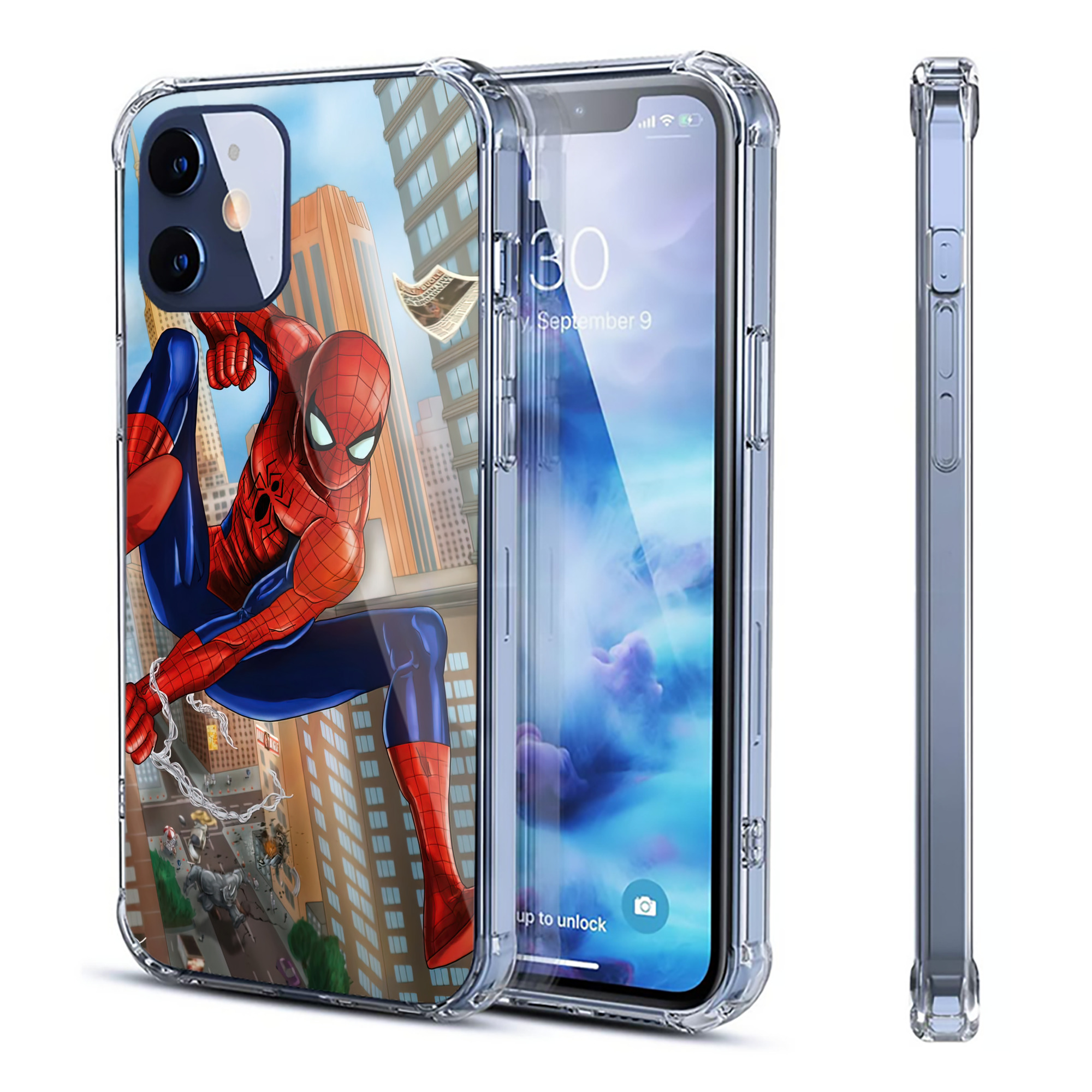 （画像用） Spider Man スパイダーマン 【iPhone 12シリーズ対応】透明スマホケース（クリアソフトケース）